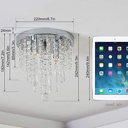 lifeholder Mini Chandelier, Crystal Chandelier Lighting, 2 Lights, Flush Moun...