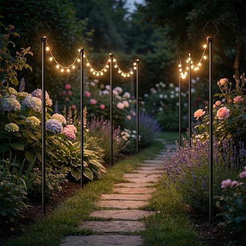 10ft outdoor string light poles, pack of 4, view 9