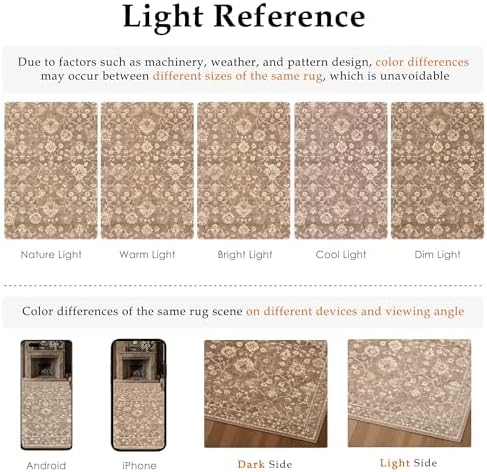 HUGEAR 2x8 Brown Neutral Runner Rugs Washable Rug Carpet