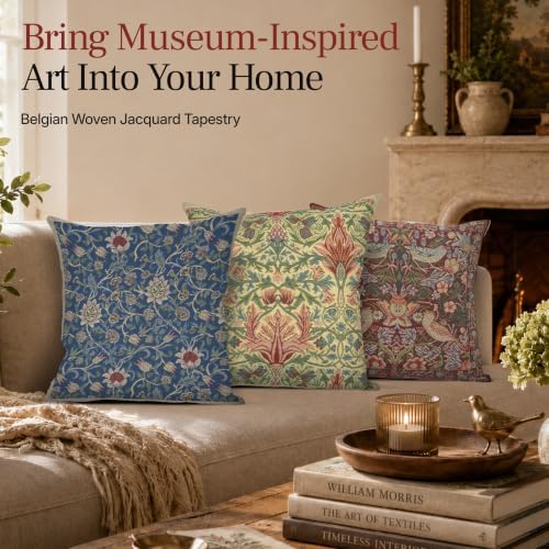 William Morris Snakeshead Tapestry Throw Pillow Cover 16 x 16 in