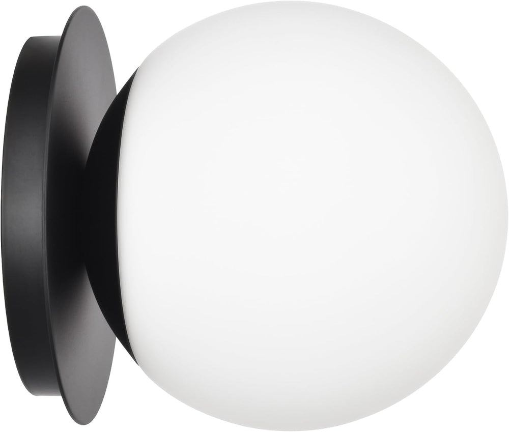 Wall Sconces, 1 Light Modern Globe Sconce in Matte Black, Wall Light for Bedr...