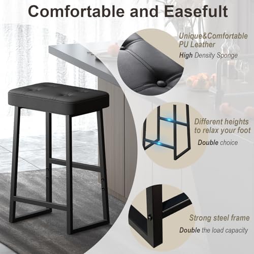 Bar Stool, Counter Height Bar stools, Modern Kitchen Island Chairs, Synthetic...