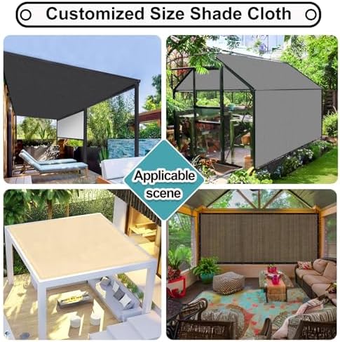 Shade&Beyond 90% Sun Shade Cloth with Grommets, 6' X 12' Pergola ...