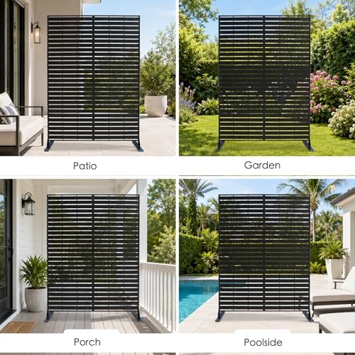Kozyard Metal Privacy Screen 74" H x 47.2" W Decorative Outdoor Div...