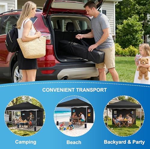 SANWAY 10x10 Pop Up Canopy Tent with Sidewall, Vendor Booth Shelter