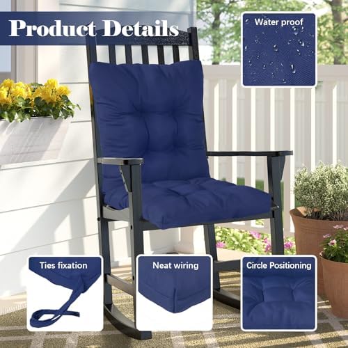 Outdoor Chair Cushions Waterproof,Vintage Floral Tufted Wicker Chair Seat Cus...