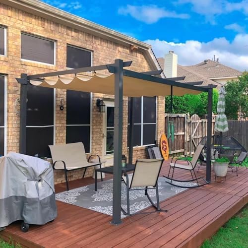Domi Outdoor Living 10’ X 10’ Outdoor Retractable Pergola with Weather-Resist...