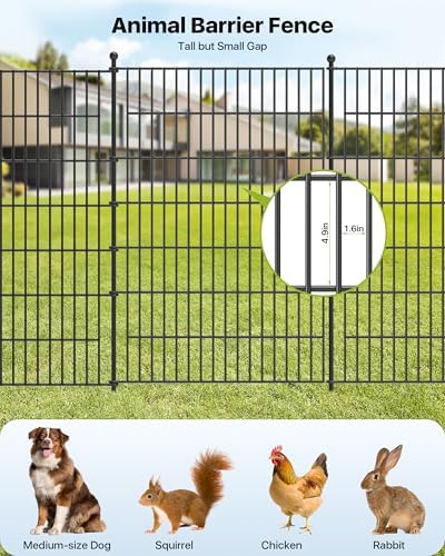 Garden Fence Animal Barrier with Gate 40in(H) x23ft(L)