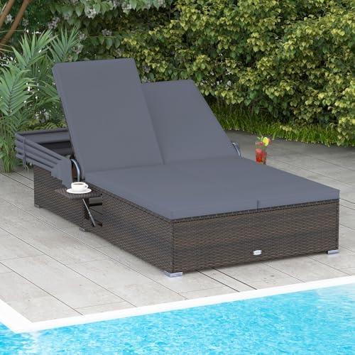 relax4life outdoor rattan daybed w/canopy - wicker double shown in use