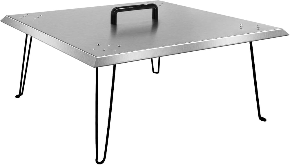 Heat Deflector 24x24x13 Inch, Stainless Steel Fire Pit Cover 1.5mm Thick, Squ...