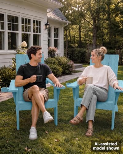 MXIMU Modern Oversized Adirondack Chair, 450lb Load-Bearing Outdoor Chair