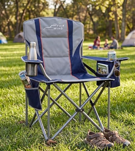 FAIR WIND Fully Padded Oversized Camping Chair Heavy Duty for Adults