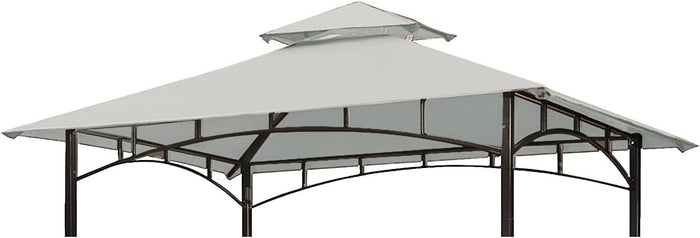 Grill Gazebo Replacement Canopy Top - Wonwon 5x8 Gazebo Roof Double Tiered Outdoor BBQ Roof Cover Grill Shelter Only Fit for Model L-GG001PST-F (Gray)