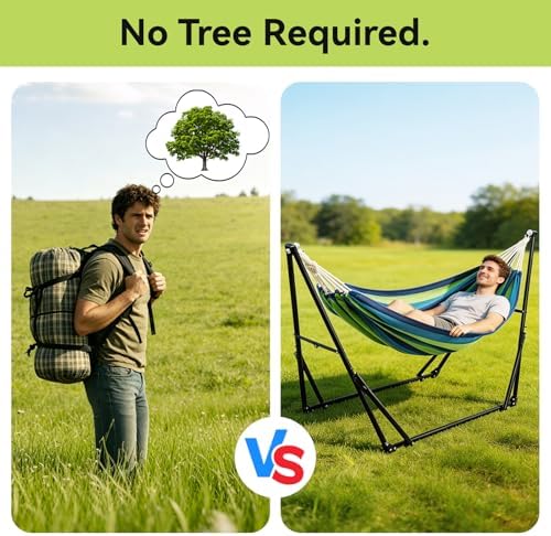 Portable Multifunctional Hammock Chair with Stand for Outside or Inside