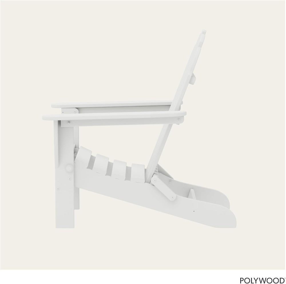 POLYWOOD AD5030WH Classic Folding Adirondack Chair, White 35.7 x 29 x 35.7 in...