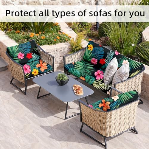 8 Pcs Outdoor Cushion Covers, Patio Sofa Cushion Covers Replacement
