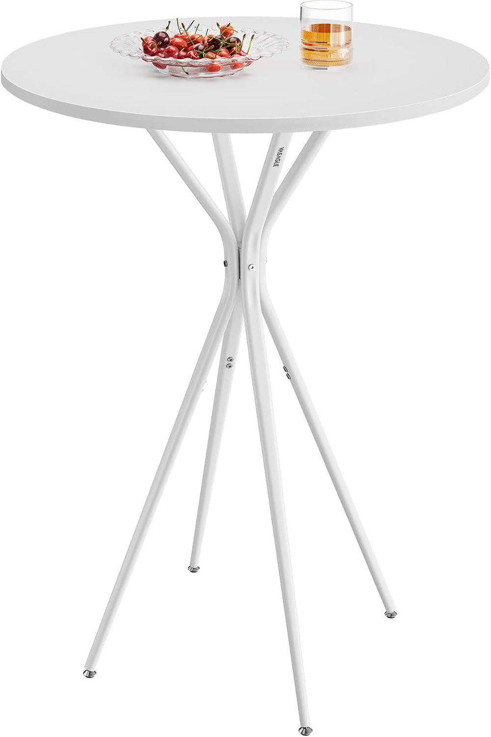 VASAGLE Bar Table, Round Cocktail High Top Pub Bistro Table, Steel Frame