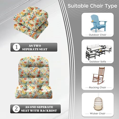 Patio Outdoor Chair Cushions Set of 2 Waterproof 19.5" x 19.5" x5&q...