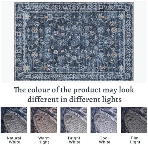 Tangsoo 9x12 Large Blue Area Rug for Living Room,Non Slip,Machine Washable