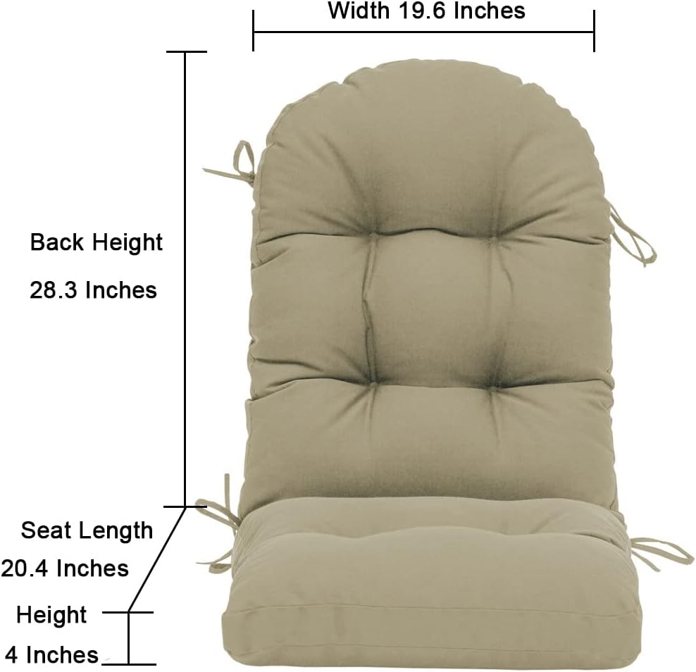 QILLOWAY Outdoor High Back Chair Cushion for Adirondack, All Weather Rocking ...