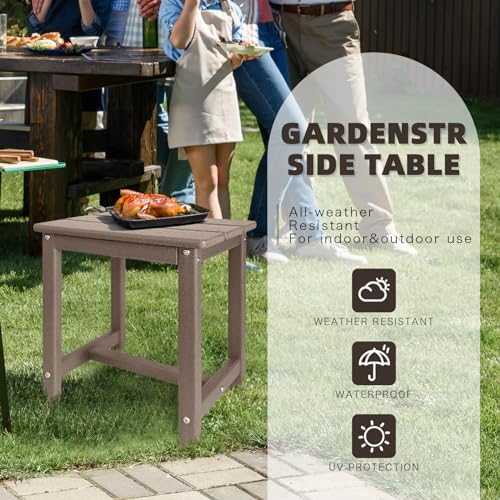 GARDENSTAR Adirondack Square Side Table,one-Tier Outdoor end Table, Patio Sid...
