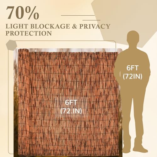 Brown 6FT X16.4FT Reed Fencing Roll Bamboo Privacy Fence Screen