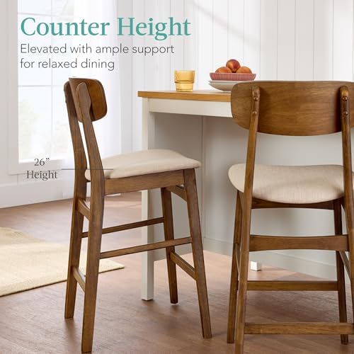 Best Choice Products Bar Stool Set of 2, Modern Farmhouse Counter Height Stoo...