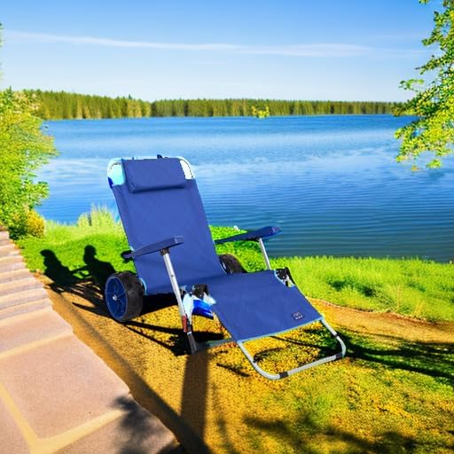 Mac Sports Beach Day Foldable Chaise Lounge Chair with Integrated Wagon Pull ...