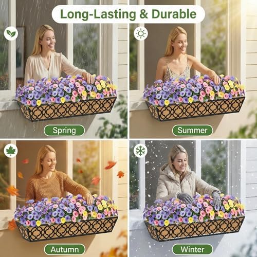 Y&M 4-Pack 30 Inch Railing Planter Boxes 24 Inch 2 Pack, Hanging Balcony ...