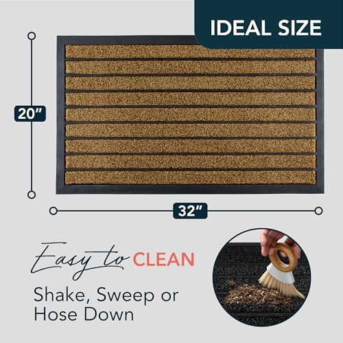 ubdyo Extra Durable Door Mat Outside Entrance (32" x 20", Bright Br...