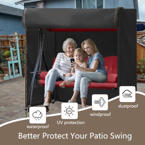 FLYMEI Outdoor Swing Cover 3Seater, 87'' (L) x 60''(W) x 72&#...