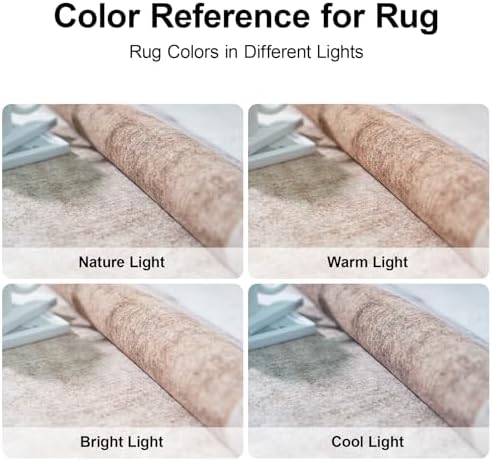 8x10 Washable Area Rug for Living Room - Non-Slip Geometric Rugs Tan Beige