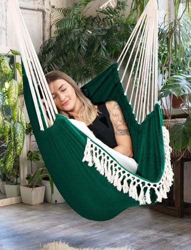 Chihee Hammock Chair Max 500 Lbs 2 Cushions Spreader Bar Strap Carabiner