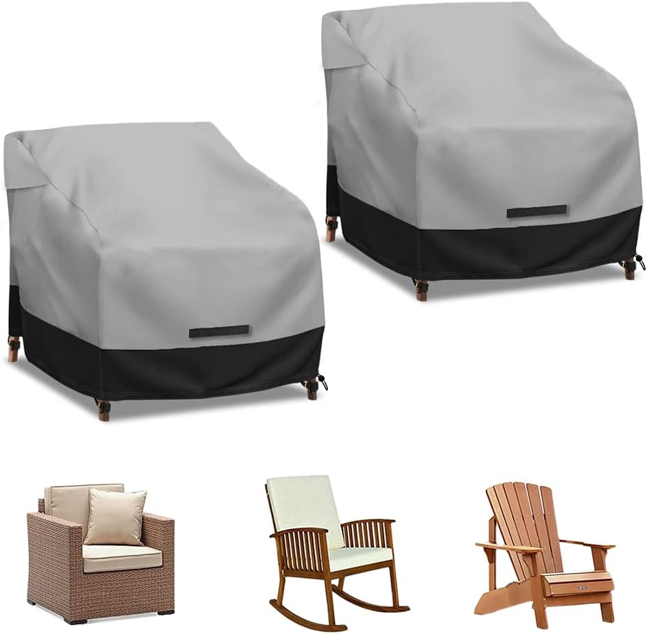 Patio Swivel Chair Cover Waterproof 2 Pack, 600D Heavy Duty Outdoor Furniture...