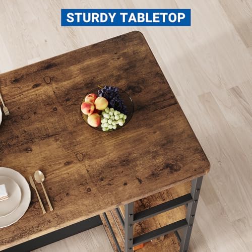 GarveeHome Dining Table Set for 2, Counter Height Kitchen Table with 2 Uphols...