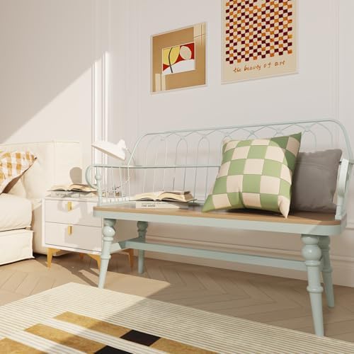 DIBRATY Entryway Bench,Spindle Back Wooden Dinning Bench, Farmhouse Foyer Ben...