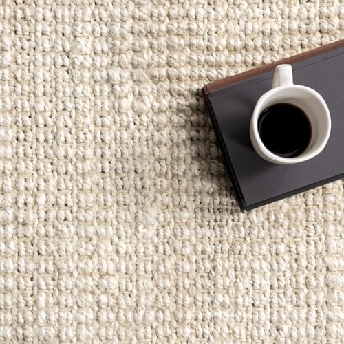 nuLOOM Daniela Off White Solid Flatweave Area Rug, 8' Round