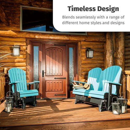 LuxCraft 2' Adirondack Glider Chair, Outdoor Patio Rocking Glider, Glidin...