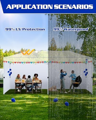 FANPAT 10x20ft Sidewalls for Canopy, White (4Pcs Sidewalls Only)
