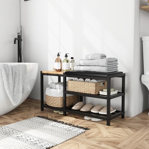 Shoe Bench with Shoe Rack,Shoe Rack for Entryway,Supports 570 lbs