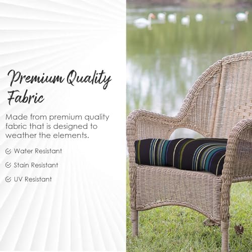 RSH DECOR 3Piece Wicker Tufted Outdoor Chair Cushions for Patio Furniture, Cr...