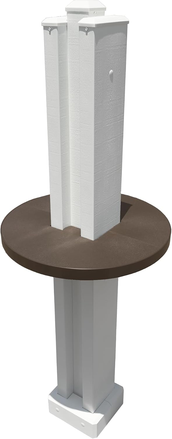 ALUMATABLE™ Aluminum Patio Cover Post Table (Adobe)