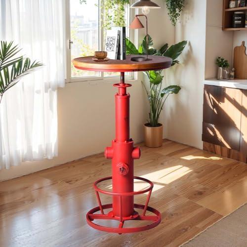 Topower Industrial Bar Table 38.58-48.43" Adjustable Pub Table Kitchen D...