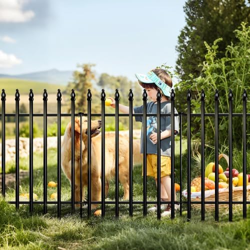 Thealyn 36"H x 28"W Metal Garden Fence, No Digging, Animal Barrier,...