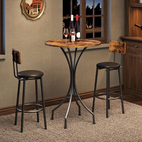 CHOEZON Bar Table, Round High Top Table, Home Counter Height Table, for Kitch...