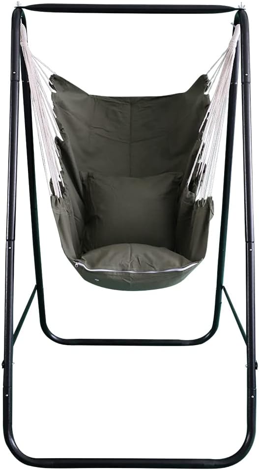 Hammock Chair with Stand,Hammock Chair Stand with Hanging Swing Chair Include...