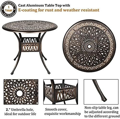 Grepatio 5 Piece Outdoor Dining Set Cast Aluminum Patio Dining Set Table and ...