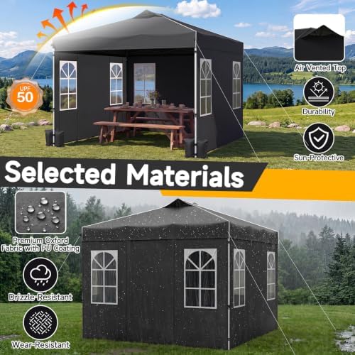 Tangkula 10x10 FT Pop Up Canopy with Center Lock