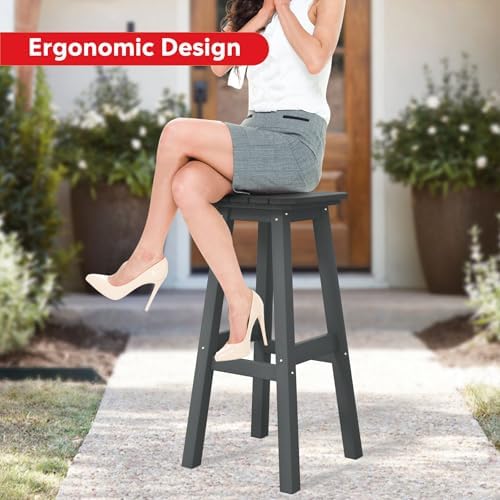 Costaelm 29" Height Outdoor Bar Stools, All-Weather Bar Stools, Adironda...