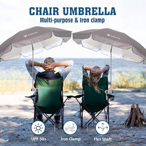 AMMSUN Chair Umbrella with Universal Clamp Adjustable 47 inches and 360° Swiv...